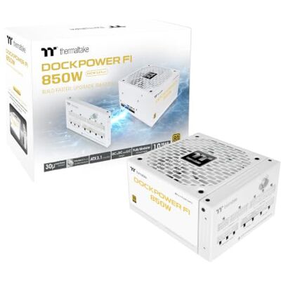 Thermaltake Dockpower FI 850W Netzteil ATX 3.1 PCIe 5.1 12V‑2x6‑Anschluss Main‑Unit & Docking‑Modul ultraleiser 135mm‑Lüfter Low‑Profile Kabel 80+ Gold Modular Snow Thermaltake Dockpower FI 850W Netzteil ATX 3.1 PCIe 5.1 12V‑2x6‑Anschluss Main‑Unit & Docking‑Modul ultraleiser 135mm‑Lüfter Low‑Profile Kabel 80+ Gold Modular Snow