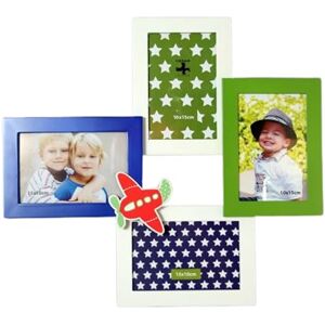 DRW Fotorahmen für Kinder mit mehreren Bildern, Blau und Grün, 4 Fotos, 40 x 38 x 5 cm DRW Fotorahmen für Kinder mit mehreren Bildern, Blau und Grün, 4 Fotos, 40 x 38 x 5 cm