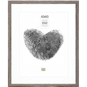 Deknudt Frames Bilderrahmen mit Passepartout Grau Holzfarbe S66KH3 P1 40x50cm für Bild 30x40cm Bilderrahmen Holz MDF Bilder aufhängen Deknudt Frames Bilderrahmen mit Passepartout Grau Holzfarbe S66KH3 P1 40x50cm für Bild 30x40cm Bilderrahmen Holz MDF Bilder aufhängen