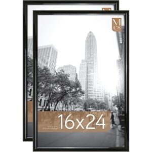 MCS Trendsetter 40,6 x 61,0 cm Posterrahmen, Schwarzes Hochglanz-MDF-Holz, Vertikale und horizontale Wandaufhängung, Großer Bilderrahmen für Fotos, Poster und Kunstdrucke (2er-Pack) MCS Trendsetter 40,6 x 61,0 cm Posterrahmen, Schwarzes Hochglanz-MDF-Holz, Vertikale und horizontale Wandaufhängung, Großer Bilderrahmen für Fotos, Poster und Kunstdrucke (2er-Pack)