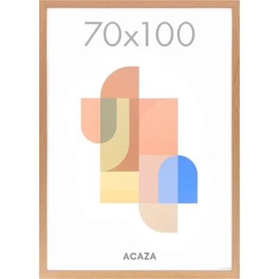 ACAZA Bilderrahmen 70x100 cm Warme Eiche XXL, MDF Holz mit bruchsicherem Acrylglas, Große Rahmen für Photos, Poster und Puzzles, Wandmontage, Hoch- und Querformat ACAZA Bilderrahmen 70x100 cm Warme Eiche XXL, MDF Holz mit bruchsicherem Acrylglas, Große Rahmen für Photos, Poster und Puzzles, Wandmontage, Hoch- und Querformat