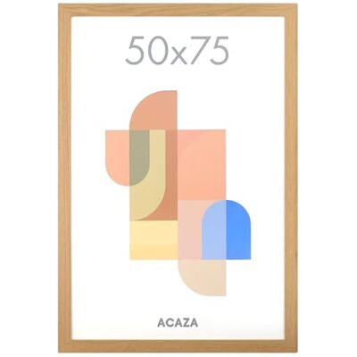 ACAZA Bilderrahmen 50x75 cm Warme Eiche, MDF Holz mit bruchsicherem Acrylglas, für Photos, Poster und Puzzles, Wandmontage, Hoch- und Querformat ACAZA Bilderrahmen 50x75 cm Warme Eiche, MDF Holz mit bruchsicherem Acrylglas, für Photos, Poster und Puzzles, Wandmontage, Hoch- und Querformat