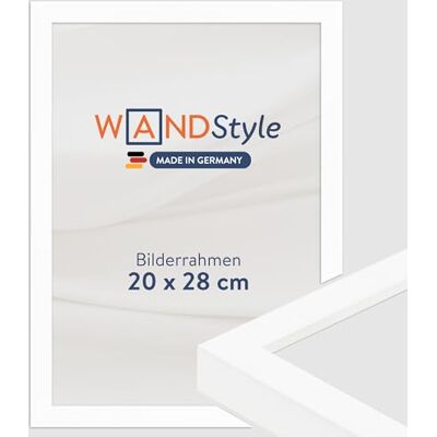 WANDStyle Bilderrahmen 20x28 Weiß, moderner Bilderrahmen Holz 20x28 cm Hochwertiger Holzbilderrahmen, Posterrahmen zum Aufhängen, Rahmen 28x20 cm, Fotorahmen H950 Made in Germany WANDStyle Bilderrahmen 20x28 Weiß, moderner Bilderrahmen Holz 20x28 cm Hochwertiger Holzbilderrahmen, Posterrahmen zum Aufhängen, Rahmen 28x20 cm, Fotorahmen H950 Made in Germany