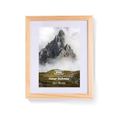 KHG Premium-Bilderrahmen 24x30 cm Natur, stabile Glasfront, für Zuhause hochwertiges Passepartout & MDF-Holzrahmen für Fotos, Poster, Zertifikate & Collagen, vielseitig einsetzbar KHG Premium-Bilderrahmen 24x30 cm Natur, stabile Glasfront, für Zuhause hochwertiges Passepartout & MDF-Holzrahmen für Fotos, Poster, Zertifikate & Collagen, vielseitig einsetzbar