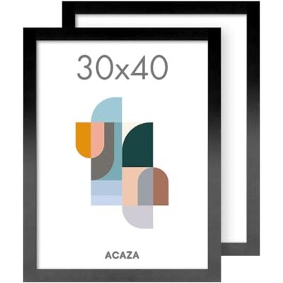 ACAZA Bilderrahmen 30x40 cm 2-er set Schwarz, MDF Holz mit bruchsicherem Acrylglas, für Photos, Poster und Puzzles, Wandmontage, Hoch- und Querformat ACAZA Bilderrahmen 30x40 cm 2-er set Schwarz, MDF Holz mit bruchsicherem Acrylglas, für Photos, Poster und Puzzles, Wandmontage, Hoch- und Querformat