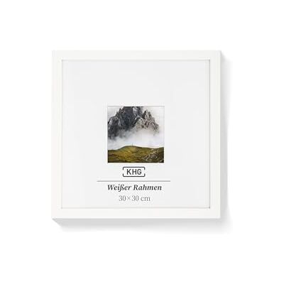 KHG Premium-Bilderrahmen 30x30 cm weiß, stabile Glasfront, für Zuhause hochwertiges Passepartout & MDF-Holzrahmen für Fotos, Poster, Zertifikate & Collagen, vielseitig einsetzbar KHG Premium-Bilderrahmen 30x30 cm weiß, stabile Glasfront, für Zuhause hochwertiges Passepartout & MDF-Holzrahmen für Fotos, Poster, Zertifikate & Collagen, vielseitig einsetzbar