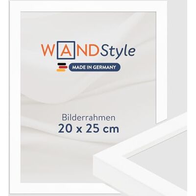 WANDStyle Bilderrahmen 20x25 Weiß, moderner Bilderrahmen Holz 20x25 cm Hochwertiger Holzbilderrahmen, Posterrahmen zum Aufhängen, Rahmen 25x20 cm, Fotorahmen H950 Made in Germany WANDStyle Bilderrahmen 20x25 Weiß, moderner Bilderrahmen Holz 20x25 cm Hochwertiger Holzbilderrahmen, Posterrahmen zum Aufhängen, Rahmen 25x20 cm, Fotorahmen H950 Made in Germany