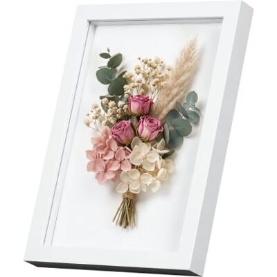 EUGAD 3D Bilderrahmen zum befüllen, A4 cm, Weiß, 1.5cm Tiefer 3D Objektrahmen, Tiefer Rahmen für Wand- & Tischrahmen, Shadow Box für Fotos, Hochzeitsstrauß, DIY Kunstwerke EUGAD 3D Bilderrahmen zum befüllen, A4 cm, Weiß, 1.5cm Tiefer 3D Objektrahmen, Tiefer Rahmen für Wand- & Tischrahmen, Shadow Box für Fotos, Hochzeitsstrauß, DIY Kunstwerke