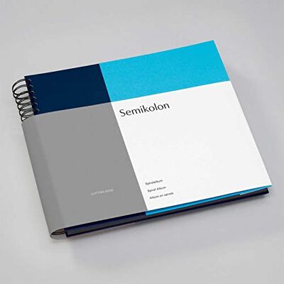 Semikolon 364850 Spiral Album Cutting Edge 37,5x30,1 cm Fotoalbum, 90 Seiten schwarz, Fotobuch, marine aqua Semikolon 364850 Spiral Album Cutting Edge 37,5x30,1 cm Fotoalbum, 90 Seiten schwarz, Fotobuch, marine aqua