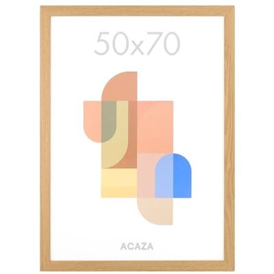 ACAZA Bilderrahmen 50x70 cm Warme Eiche, MDF Holz mit bruchsicherem Acrylglas, für Photos, Poster und Puzzles, Wandmontage, Hoch- und Querformat ACAZA Bilderrahmen 50x70 cm Warme Eiche, MDF Holz mit bruchsicherem Acrylglas, für Photos, Poster und Puzzles, Wandmontage, Hoch- und Querformat