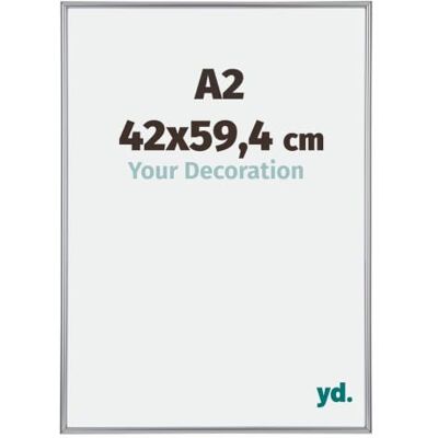 yd. Bilderrahmen DIN A2 42x59.4 cm Silber Hochglanz Kunststoff Rahmen Annecy yd. Bilderrahmen DIN A2 42x59.4 cm Silber Hochglanz Kunststoff Rahmen Annecy