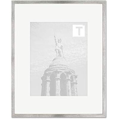 TEUTO BILDERRAHMEN Echtholz-Bilderrahmen Sonja Silber 9 x 13 cm Echtglas Antireflex 2mm fein eckig dünn TEUTO BILDERRAHMEN Echtholz-Bilderrahmen Sonja Silber 9 x 13 cm Echtglas Antireflex 2mm fein eckig dünn