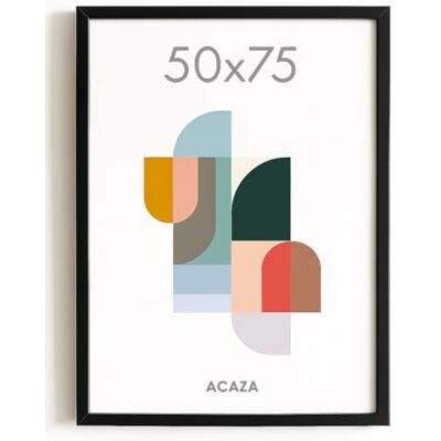 ACAZA Bilderrahmen 50x75 cm Schwarz, Aluminium mit bruchsicherem Acrylglas, für Photos, Poster und Puzzles, Wandmontage, Hoch- und Querformat ACAZA Bilderrahmen 50x75 cm Schwarz, Aluminium mit bruchsicherem Acrylglas, für Photos, Poster und Puzzles, Wandmontage, Hoch- und Querformat