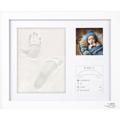 Your Design Handabdruck-Bilderrahmen: Gipsabdruck-Set für Baby-Hand-& Fußabdruck mit Holzrahmen, 28 x 23 cm (Bilderrahmen Foto & Abdruck, Baby Erstes Jahr, Füße) Your Design Handabdruck-Bilderrahmen: Gipsabdruck-Set für Baby-Hand-& Fußabdruck mit Holzrahmen, 28 x 23 cm (Bilderrahmen Foto & Abdruck, Baby Erstes Jahr, Füße)
