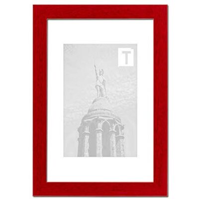 TEUTO BILDERRAHMEN Echtholz-Bilderrahmen Marina Rot 30 x 40 cm Echtglas klar 2mm klassisches Design schlicht eckig TEUTO BILDERRAHMEN Echtholz-Bilderrahmen Marina Rot 30 x 40 cm Echtglas klar 2mm klassisches Design schlicht eckig