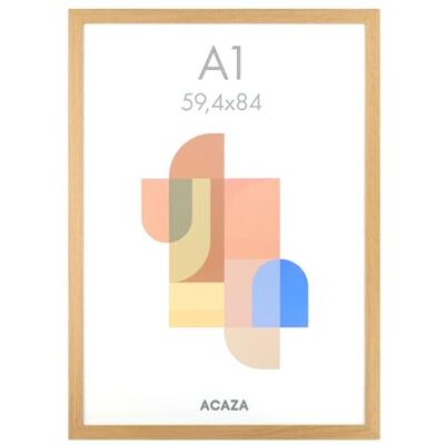 ACAZA A1 Bilderrahmen 59,4x84 cm Format Din A1 Warme Eiche, MDF Holz mit bruchsicherem Acrylglas, für Photos, Poster und Puzzles, Wandmontage, Hoch- und Querformat ACAZA A1 Bilderrahmen 59,4x84 cm Format Din A1 Warme Eiche, MDF Holz mit bruchsicherem Acrylglas, für Photos, Poster und Puzzles, Wandmontage, Hoch- und Querformat