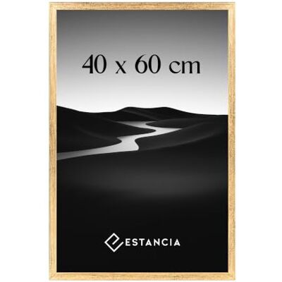 Estancia Goldfarbener Bilderrahmen aus Kiefernholz 40x60 cm mit Bruchsicherem Acrylglas Moderner Holzbilderrahmen 40 x 60 cm Estancia Goldfarbener Bilderrahmen aus Kiefernholz 40x60 cm mit Bruchsicherem Acrylglas Moderner Holzbilderrahmen 40 x 60 cm