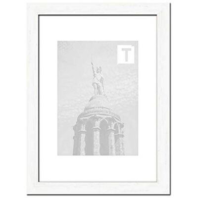 TEUTO BILDERRAHMEN Echtholz-Bilderrahmen Jessica Weiß 9 x 13 cm Museumsglas 2mm Maserung Natur skandinavisch TEUTO BILDERRAHMEN Echtholz-Bilderrahmen Jessica Weiß 9 x 13 cm Museumsglas 2mm Maserung Natur skandinavisch