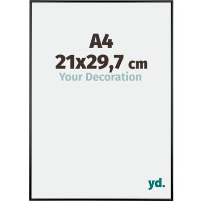 yd. Bilderrahmen DIN A4 21x29.7 cm Schwarz Hochglanz Aluminium Rahmen Kent yd. Bilderrahmen DIN A4 21x29.7 cm Schwarz Hochglanz Aluminium Rahmen Kent