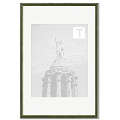 TEUTO BILDERRAHMEN Echtholz-Bilderrahmen Pia Tannengruen 10 x 10 cm Museumsglas 2mm rund schmal elegant massiv TEUTO BILDERRAHMEN Echtholz-Bilderrahmen Pia Tannengruen 10 x 10 cm Museumsglas 2mm rund schmal elegant massiv