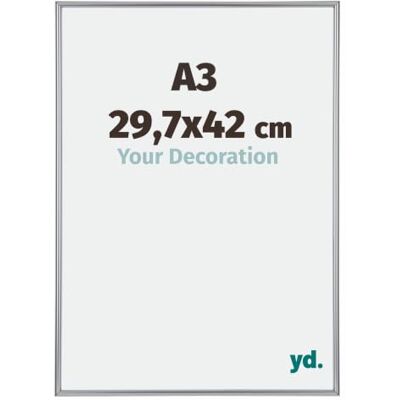 yd. Bilderrahmen DIN A3 29.7x42 cm Silber Hochglanz Kunststoff Rahmen Annecy yd. Bilderrahmen DIN A3 29.7x42 cm Silber Hochglanz Kunststoff Rahmen Annecy