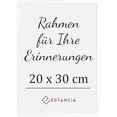 Estancia Weißer Bilderrahmen aus Kiefernholz 20x30 cm mit Bruchsicherem Acrylglas Moderner Holzbilderrahmen 20 x 30 cm Estancia Weißer Bilderrahmen aus Kiefernholz 20x30 cm mit Bruchsicherem Acrylglas Moderner Holzbilderrahmen 20 x 30 cm