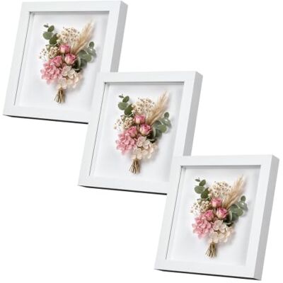 EUGAD 3D Bilderrahmen zum befüllen, 20x20 cm, Weiß, 1.5cm Tiefer 3D Objektrahmen, Tiefer Rahmen für Wand- & Tischrahmen, Shadow Box für Fotos, Hochzeitsstrauß, DIY Kunstwerke EUGAD 3D Bilderrahmen zum befüllen, 20x20 cm, Weiß, 1.5cm Tiefer 3D Objektrahmen, Tiefer Rahmen für Wand- & Tischrahmen, Shadow Box für Fotos, Hochzeitsstrauß, DIY Kunstwerke