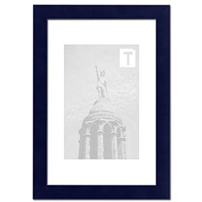 TEUTO BILDERRAHMEN Echtholz-Bilderrahmen Marina Blau 40 x 60 cm Echtglas klar 2mm klassisches Design schlicht eckig TEUTO BILDERRAHMEN Echtholz-Bilderrahmen Marina Blau 40 x 60 cm Echtglas klar 2mm klassisches Design schlicht eckig