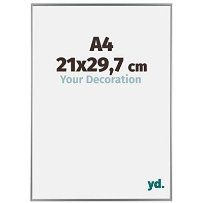 yd. Your Decoration Bilderrahmen DIN A4 21x29,7 cm Silber Hochglanz Bilderrahmen aus Kunststoff mit Acrylglas Antireflex DIN A4 21x29,7 Rahmen Evry yd. Your Decoration Bilderrahmen DIN A4 21x29,7 cm Silber Hochglanz Bilderrahmen aus Kunststoff mit Acrylglas Antireflex DIN A4 21x29,7 Rahmen Evry