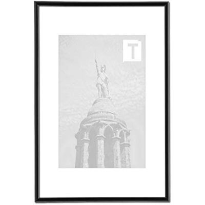 TEUTO BILDERRAHMEN Kunststoff-Bilderrahmen Eva Schwarz 35 x 50 cm Echtglas Antireflex 2mm Alu Look günstig TEUTO BILDERRAHMEN Kunststoff-Bilderrahmen Eva Schwarz 35 x 50 cm Echtglas Antireflex 2mm Alu Look günstig