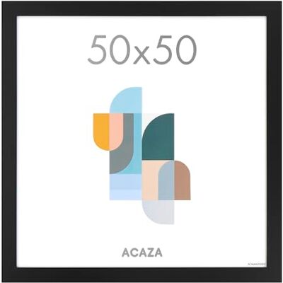 ACAZA Bilderrahmen 50x50 cm Schwarz, MDF Holz mit bruchsicherem Acrylglas, für Photos, Poster und Puzzles, Wandmontage, Quadratisch ACAZA Bilderrahmen 50x50 cm Schwarz, MDF Holz mit bruchsicherem Acrylglas, für Photos, Poster und Puzzles, Wandmontage, Quadratisch