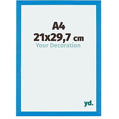 yd. Bilderrahmen DIN A4 21x29.7 cm Hellblau MDF Rahmen Mura Your Decoration, Acrylglas aus Kunststoff, Wandmontage, Geeignet für Fotos, Poster und Puzzles, Made in Holland yd. Bilderrahmen DIN A4 21x29.7 cm Hellblau MDF Rahmen Mura Your Decoration, Acrylglas aus Kunststoff, Wandmontage, Geeignet für Fotos, Poster und Puzzles, Made in Holland