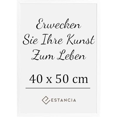 Estancia Weißer Bilderrahmen aus Kiefernholz 40x50 cm mit Bruchsicherem Acrylglas Moderner Holzbilderrahmen 40 x 50 cm Estancia Weißer Bilderrahmen aus Kiefernholz 40x50 cm mit Bruchsicherem Acrylglas Moderner Holzbilderrahmen 40 x 50 cm