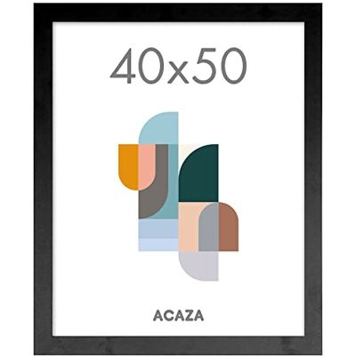 ACAZA Bilderrahmen 40x50 cm Schwarz, MDF Holz mit bruchsicherem Acrylglas, für Photos, Poster und Puzzles, Wandmontage, Hoch- und Querformat ACAZA Bilderrahmen 40x50 cm Schwarz, MDF Holz mit bruchsicherem Acrylglas, für Photos, Poster und Puzzles, Wandmontage, Hoch- und Querformat
