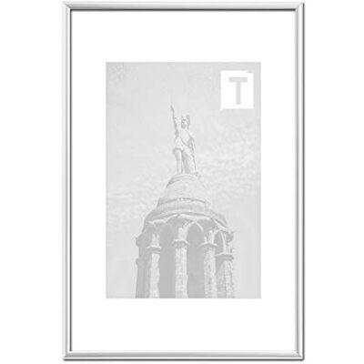 TEUTO BILDERRAHMEN Kunststoff-Bilderrahmen Eva Silber 50 x 100 cm Echtglas klar 2mm Alu Look günstig TEUTO BILDERRAHMEN Kunststoff-Bilderrahmen Eva Silber 50 x 100 cm Echtglas klar 2mm Alu Look günstig