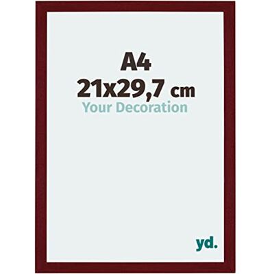yd. Bilderrahmen DIN A4 21x29.7 cm Weinrot Gewischt MDF Rahmen Mura Your Decoration, Acrylglas aus Kunststoff, Wandmontage, Geeignet für Fotos, Poster und Puzzles, Made in Holland yd. Bilderrahmen DIN A4 21x29.7 cm Weinrot Gewischt MDF Rahmen Mura Your Decoration, Acrylglas aus Kunststoff, Wandmontage, Geeignet für Fotos, Poster und Puzzles, Made in Holland