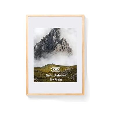 KHG Premium-Bilderrahmen 50x70 cm Natur, stabile Glasfront, für Zuhause hochwertiges Passepartout & MDF-Holzrahmen für Fotos, Poster, Zertifikate & Collagen, vielseitig einsetzbar KHG Premium-Bilderrahmen 50x70 cm Natur, stabile Glasfront, für Zuhause hochwertiges Passepartout & MDF-Holzrahmen für Fotos, Poster, Zertifikate & Collagen, vielseitig einsetzbar