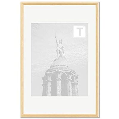 TEUTO BILDERRAHMEN Echtholz-Bilderrahmen Pia Natur 21 × 29,7 cm A4 Museumsglas 2mm rund schmal elegant massiv TEUTO BILDERRAHMEN Echtholz-Bilderrahmen Pia Natur 21 × 29,7 cm A4 Museumsglas 2mm rund schmal elegant massiv