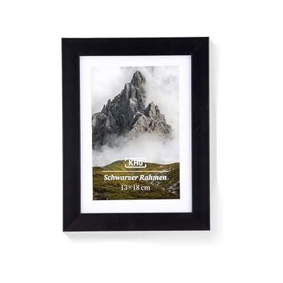 KHG Premium-Bilderrahmen 13x18 cm schwarz, stabile Glasfront, für Zuhause hochwertiges Passepartout & MDF-Holzrahmen für Fotos, Poster, Zertifikate & Collagen, vielseitig einsetzbar KHG Premium-Bilderrahmen 13x18 cm schwarz, stabile Glasfront, für Zuhause hochwertiges Passepartout & MDF-Holzrahmen für Fotos, Poster, Zertifikate & Collagen, vielseitig einsetzbar