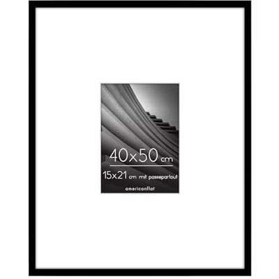 Americanflat Bilderrahmen 40x50 cm 15x21 cm Passepartout Schwarz Bruchsichere Plexi-Scheibe, integrierte Aufhängung für Hoch- und Querformat, für Fotos, Poster und Kunstdrucke Americanflat Bilderrahmen 40x50 cm 15x21 cm Passepartout Schwarz Bruchsichere Plexi-Scheibe, integrierte Aufhängung für Hoch- und Querformat, für Fotos, Poster und Kunstdrucke