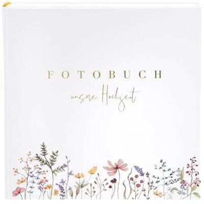 goldbuch 08 044 Hochzeitsalbum Blütenliebe Weiß, Fotoalbum mit 60 weißen Seiten und Pergamin-Trennblättern, Erinnerungsalbum mit Goldprägung, Photo Album mit Blumenmotiv, ca. 30 x 31 x 4 cm goldbuch 08 044 Hochzeitsalbum Blütenliebe Weiß, Fotoalbum mit 60 weißen Seiten und Pergamin-Trennblättern, Erinnerungsalbum mit Goldprägung, Photo Album mit Blumenmotiv, ca. 30 x 31 x 4 cm