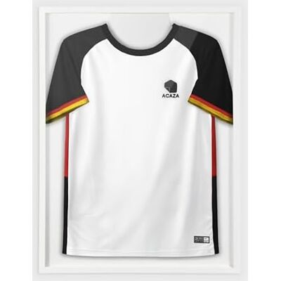 ACAZA Trikotrahmen 60x80 cm, 3D Bilderrahmen tief zum befüllen mit Fußball-, Eishockey-, Rugby-, NBA-Trikot, mit Aufhänger, Holz und Acrylglas, Weiss ACAZA Trikotrahmen 60x80 cm, 3D Bilderrahmen tief zum befüllen mit Fußball-, Eishockey-, Rugby-, NBA-Trikot, mit Aufhänger, Holz und Acrylglas, Weiss