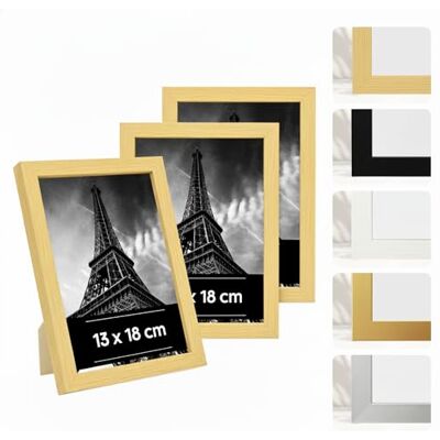 Estancia 3 Stück Bilderrahmen aus Eichenfarbenem Kunststoff, 13x18 cm – 3er-Pack 13 x 18 cm Rahmen mit Bruchsicherem Acrylglas – Moderner Fotorahmen für Wände und Tische Estancia 3 Stück Bilderrahmen aus Eichenfarbenem Kunststoff, 13x18 cm – 3er-Pack 13 x 18 cm Rahmen mit Bruchsicherem Acrylglas – Moderner Fotorahmen für Wände und Tische