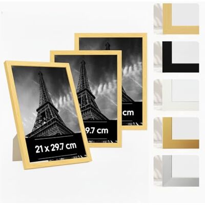 Estancia 3 Stück A4 Bilderrahmen aus Eichenfarbenem Kunststoff – 3er-Pack 21x29,7 cm (A4) Rahmen mit Bruchsicherem Acrylglas – Moderner Fotorahmen für Wände, Tische, Zertifikate, Poster und Schlafzimmer Estancia 3 Stück A4 Bilderrahmen aus Eichenfarbenem Kunststoff – 3er-Pack 21x29,7 cm (A4) Rahmen mit Bruchsicherem Acrylglas – Moderner Fotorahmen für Wände, Tische, Zertifikate, Poster und Schlafzimmer