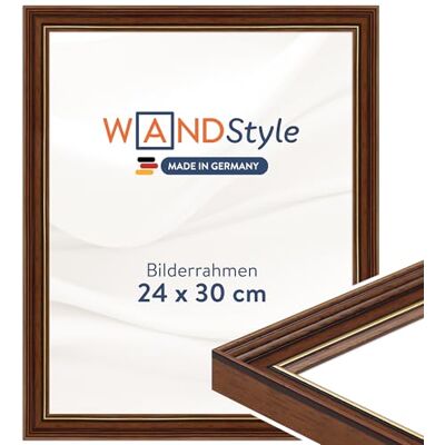 WANDStyle brauner Bilderrahmen 24x30 Holz, Bilderrahmen Braun Vintage Hochwertiger Holzbilderrahmen Antik, Posterrahmen zum Aufhängen, Rahmen 30x24 cm, Fotorahmen H182 Made in Germany WANDStyle brauner Bilderrahmen 24x30 Holz, Bilderrahmen Braun Vintage Hochwertiger Holzbilderrahmen Antik, Posterrahmen zum Aufhängen, Rahmen 30x24 cm, Fotorahmen H182 Made in Germany