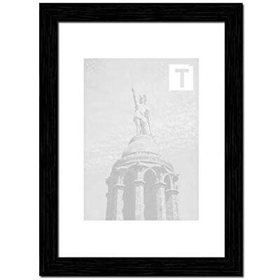 TEUTO BILDERRAHMEN Echtholz-Bilderrahmen Jessica Schwarz 40 x 50 cm Museumsglas 2mm Maserung Natur skandinavisch TEUTO BILDERRAHMEN Echtholz-Bilderrahmen Jessica Schwarz 40 x 50 cm Museumsglas 2mm Maserung Natur skandinavisch
