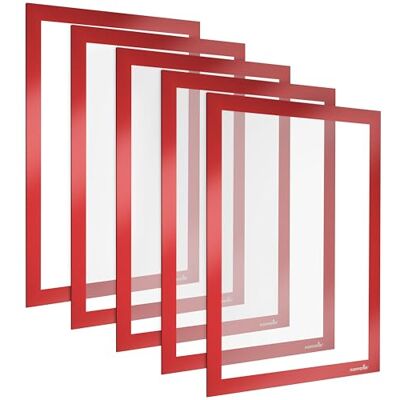 POPPSTAR Magnetrahmen A4 magnetisch mit Magnetverschluss, rot, 5 Stück POPPSTAR Magnetrahmen A4 magnetisch mit Magnetverschluss, rot, 5 Stück