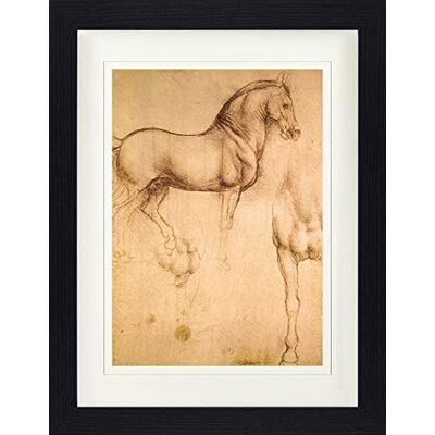 1art1 Leonardo Da Vinci Poster Pferdestudie, 1493-1494 Gerahmtes Bild Mit Edlem Passepartout Wand-Bilder Im Bilderrahmen 40x30 cm 1art1 Leonardo Da Vinci Poster Pferdestudie, 1493-1494 Gerahmtes Bild Mit Edlem Passepartout Wand-Bilder Im Bilderrahmen 40x30 cm