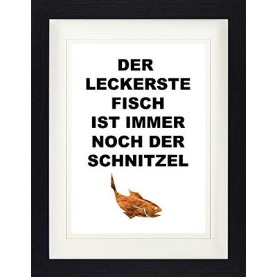 1art1 Spaß Poster Der Leckerste Fisch Ist Immer Noch Der Schnitzel Gerahmtes Bild Mit Edlem Passepartout Wand-Bilder Im Bilderrahmen 40x30 cm 1art1 Spaß Poster Der Leckerste Fisch Ist Immer Noch Der Schnitzel Gerahmtes Bild Mit Edlem Passepartout Wand-Bilder Im Bilderrahmen 40x30 cm