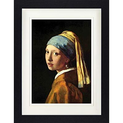 1art1 Johannes Vermeer Poster Das Mädchen Mit Dem Perlenohrring, 1665 Gerahmtes Bild Mit Edlem Passepartout Wand-Bilder Im Bilderrahmen 40x30 cm 1art1 Johannes Vermeer Poster Das Mädchen Mit Dem Perlenohrring, 1665 Gerahmtes Bild Mit Edlem Passepartout Wand-Bilder Im Bilderrahmen 40x30 cm